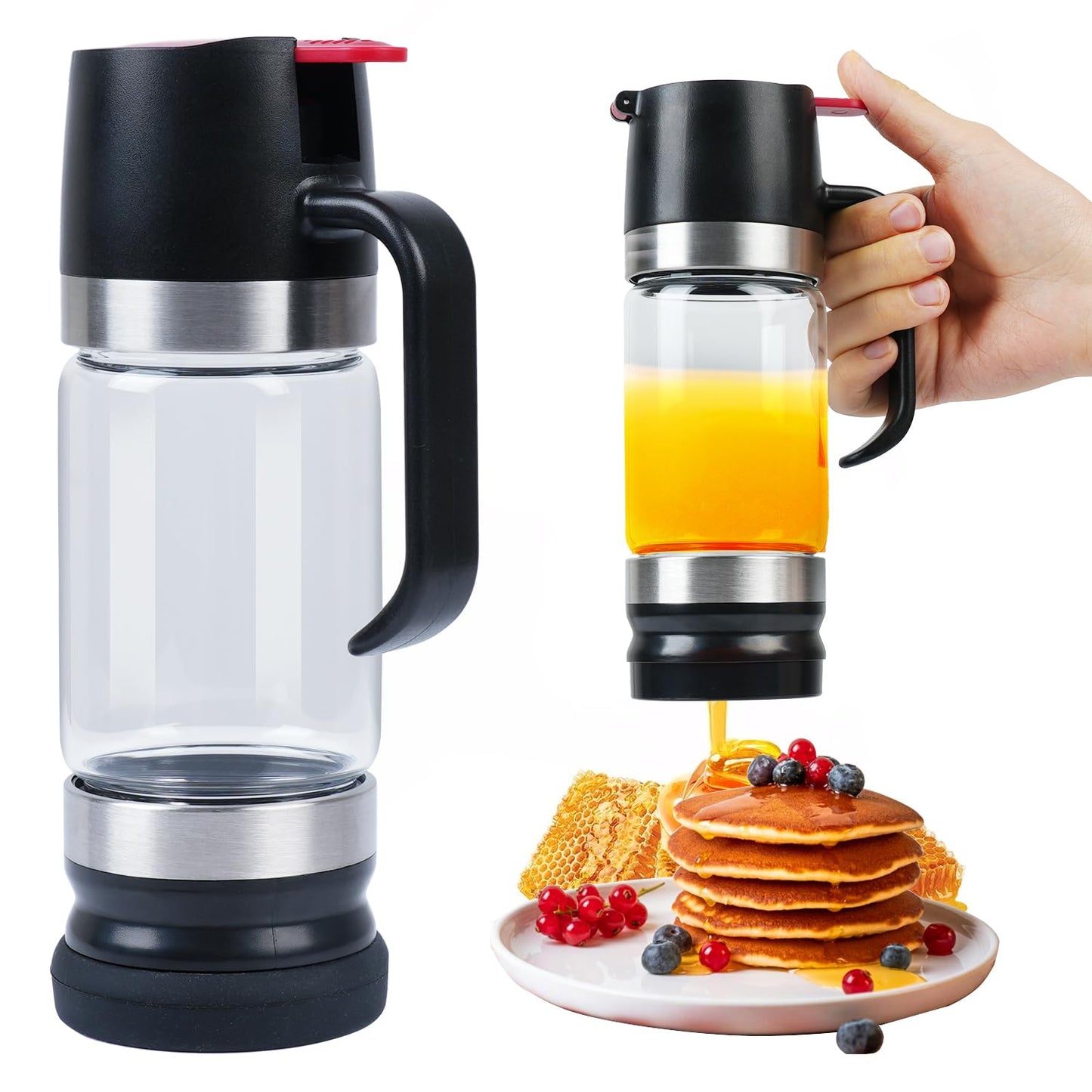 💥LAST DAY SALE 50% OFF🍯✨9oz No-Drip Glass Honey & Syrup Dispenser
