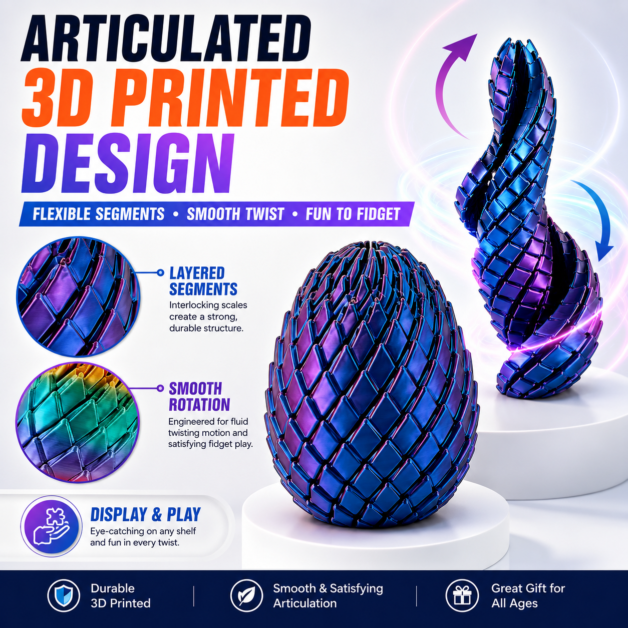 π TwistMorph 3D Dragon Egg β Twist, Transform & Relax in Seconds β¨