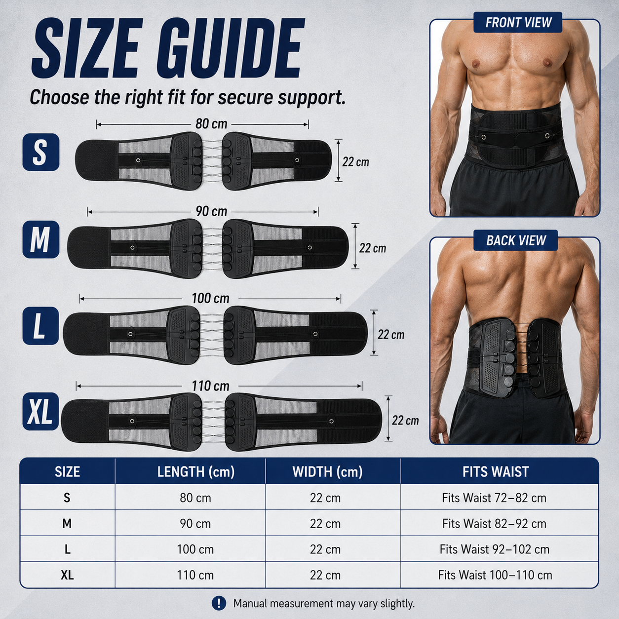 🏋️ 10-Pulley Lumbar Support Belt – Adjustable Compression & Rigid Back Support