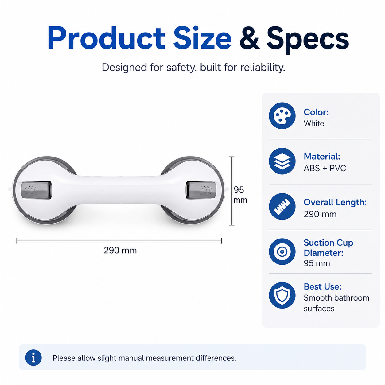 π Strong Suction, Safer Steps β No-Drill Bathroom Grab Bar π‘οΈ
