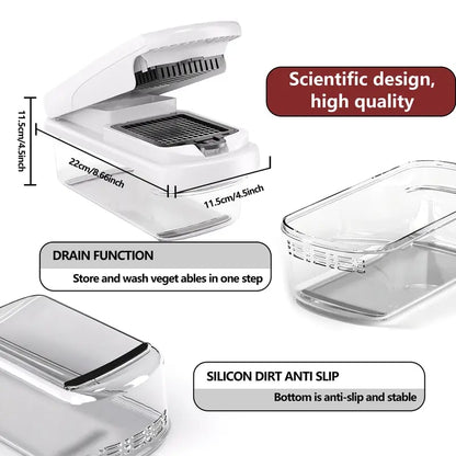 🥕🥕15-in-1 Vegetable Chopper | Multifunctional Food Cutter with Container