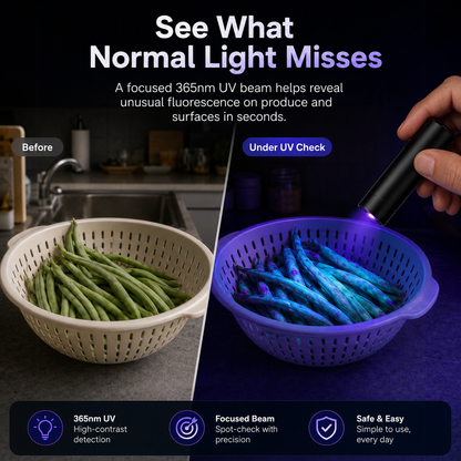 🥦UV Black Light Flashlight for Vegetable Inspection
