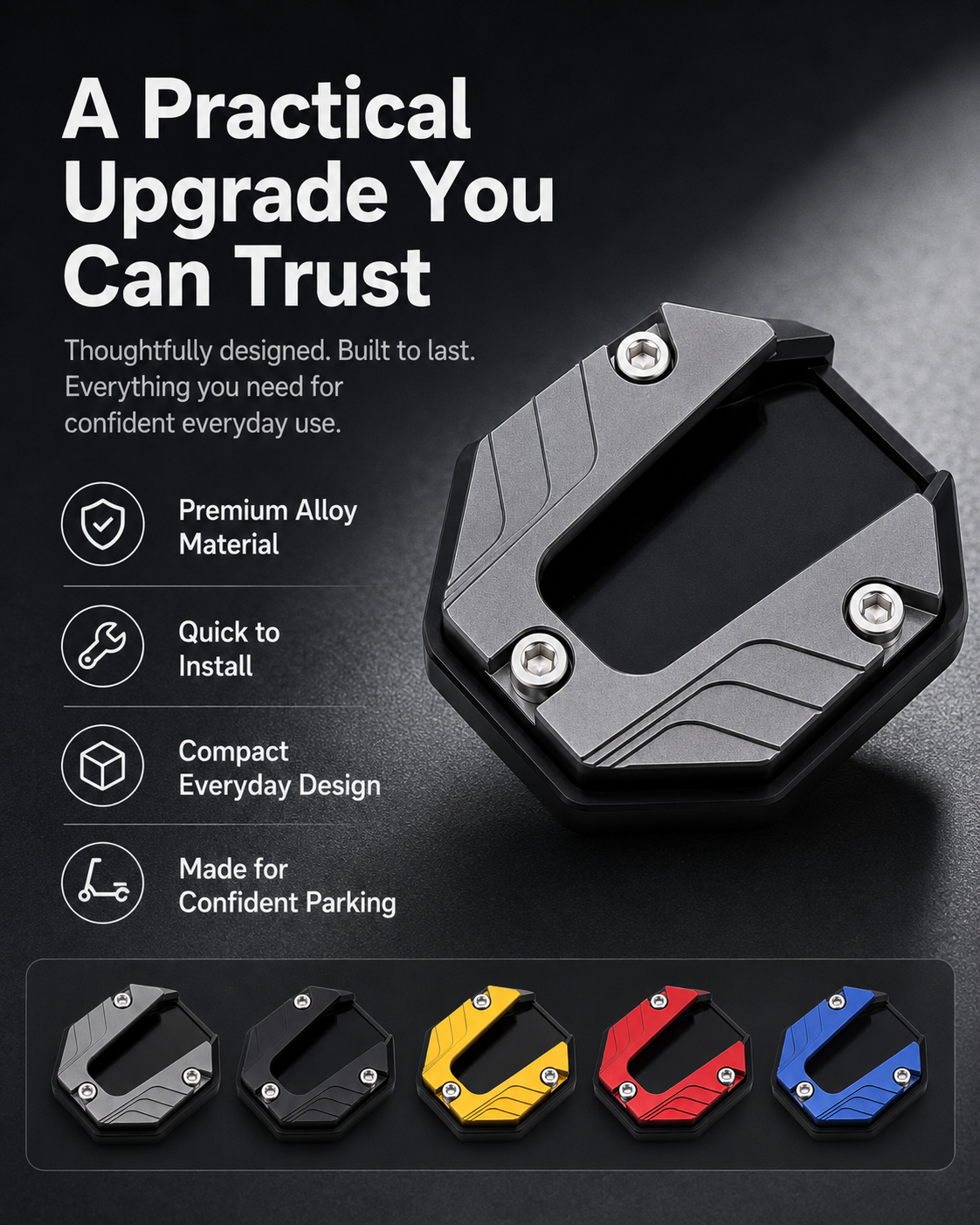 Motorcycle Kickstand Foot Side Stand Extension Pad