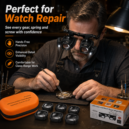 🔍 See Every Tiny Detail — 24X LED Hands-Free Magnifier for Precision Work 💡🔧