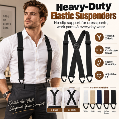 👔 Adjustable Men’s Suspenders – Secure Fit, All-Day Comfort