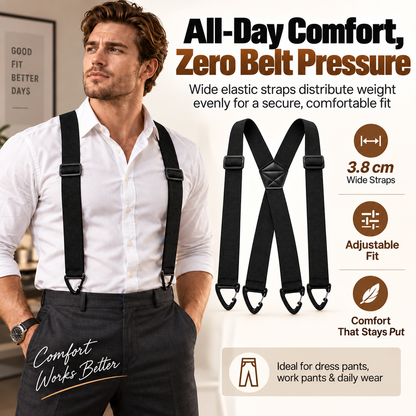 👔 Adjustable Men’s Suspenders – Secure Fit, All-Day Comfort