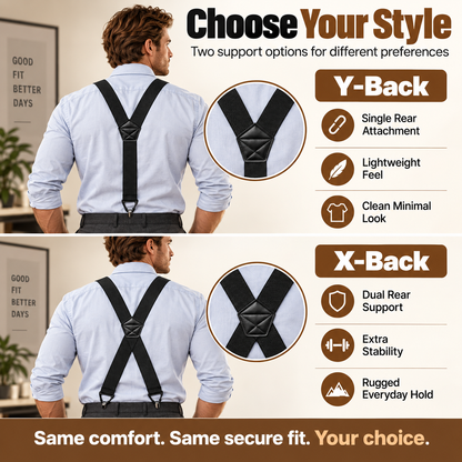 👔 Adjustable Men’s Suspenders – Secure Fit, All-Day Comfort