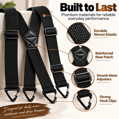 👔 Adjustable Men’s Suspenders – Secure Fit, All-Day Comfort