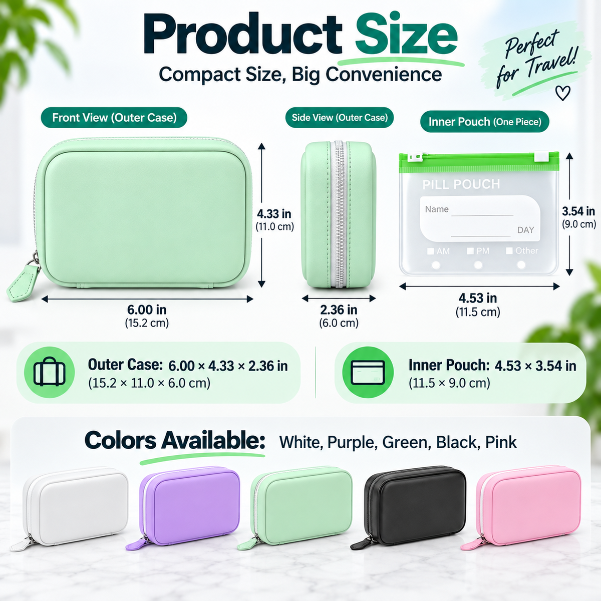 💊 14-Pouch Travel Pill Organizer | Waterproof, Color-Coded & Reusable Medicine Storage Case ✈️