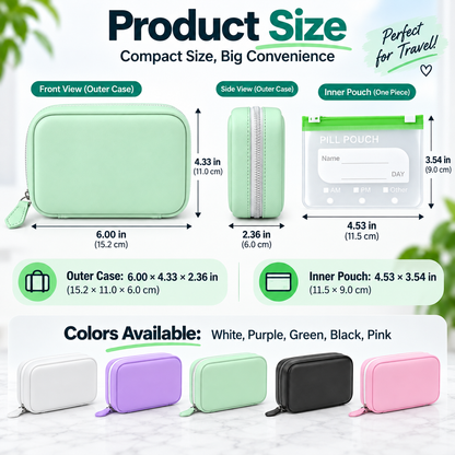 💊 14-Pouch Travel Pill Organizer | Waterproof, Color-Coded & Reusable Medicine Storage Case ✈️