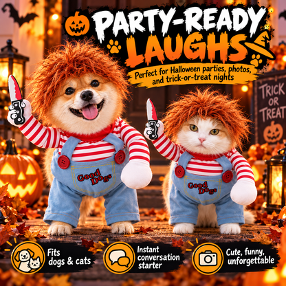 🎃 Funny Halloween Pet Costume – Turn Your Dog or Cat Into the Party Star! 🐶🔪🐱