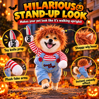 🎃 Funny Halloween Pet Costume – Turn Your Dog or Cat Into the Party Star! 🐶🔪🐱