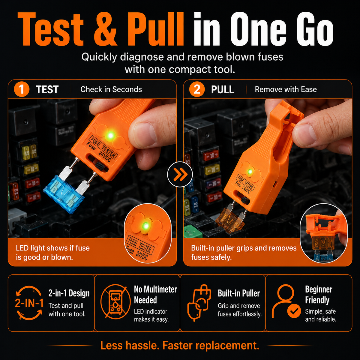 ⚡ 2-in-1 Car Fuse Tester & Puller – 🔍 Quick Check, 🔧 Easy Removal, 🚗 Roadside Ready