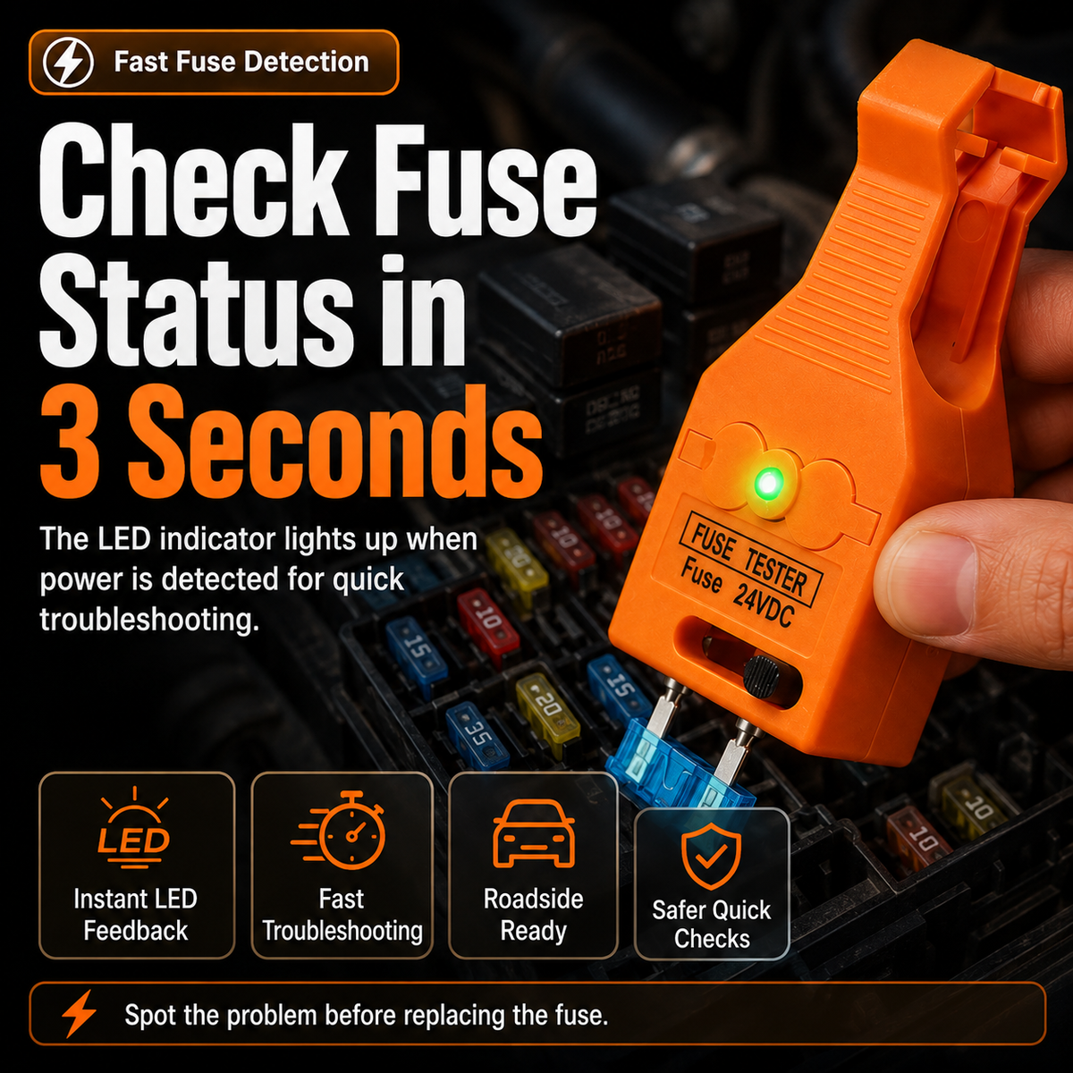 ⚡ 2-in-1 Car Fuse Tester & Puller – 🔍 Quick Check, 🔧 Easy Removal, 🚗 Roadside Ready