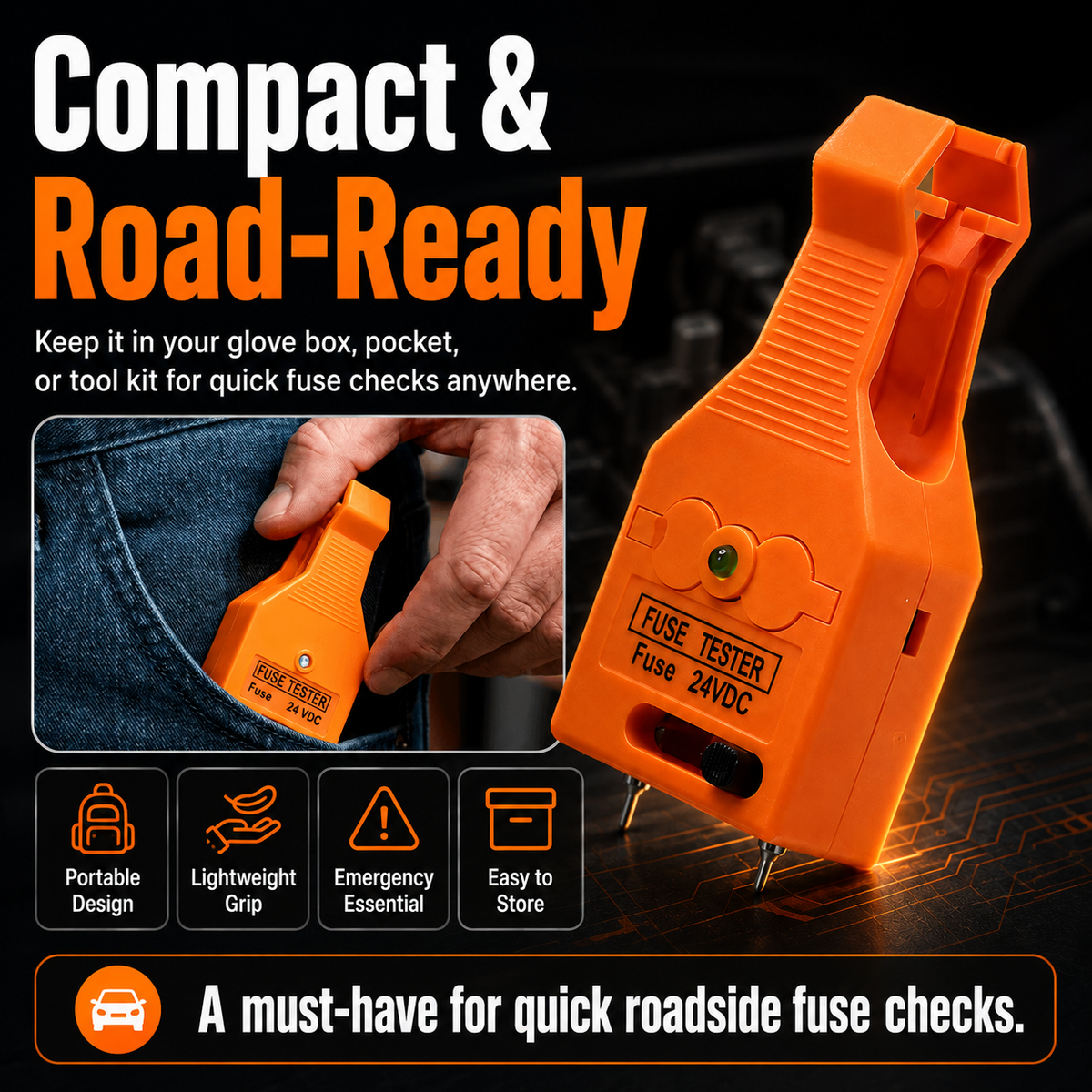 ⚡ 2-in-1 Car Fuse Tester & Puller – 🔍 Quick Check, 🔧 Easy Removal, 🚗 Roadside Ready