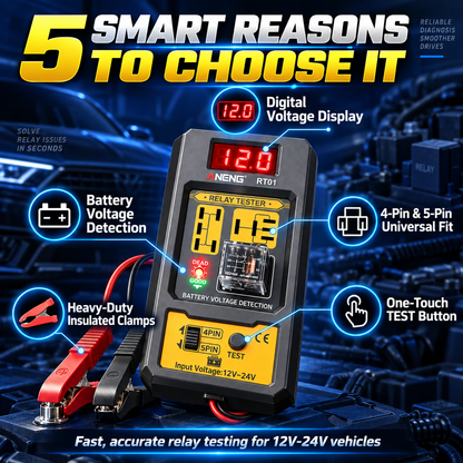 🚗 Find Bad Relays in Seconds ⚡ 12V–24V Automotive Relay & Battery Voltage Tester