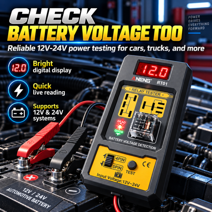 🚗 Find Bad Relays in Seconds ⚡ 12V–24V Automotive Relay & Battery Voltage Tester