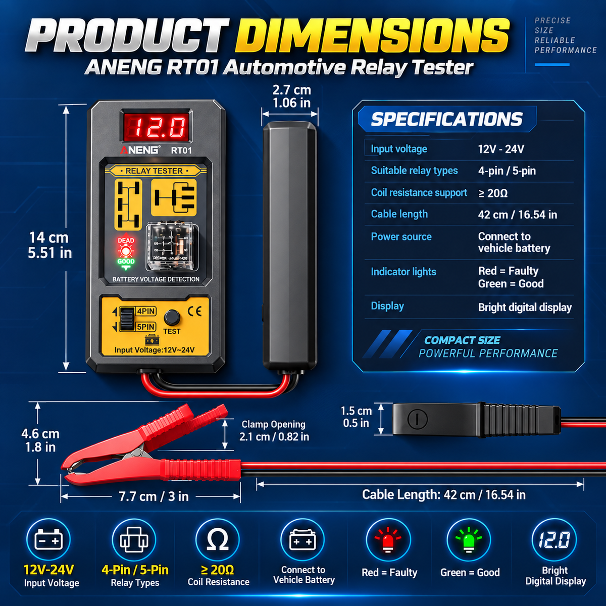 🚗 Find Bad Relays in Seconds ⚡ 12V–24V Automotive Relay & Battery Voltage Tester