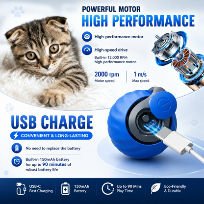 🐱🐾Smart Interactive Cat Ball – Beat Boredom, Burn Energy & Keep Your Cat Moving ⚡
