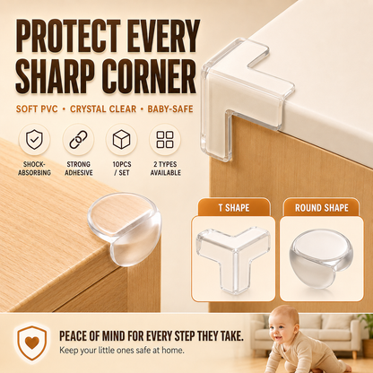 Baby-Proof Every Sharp Corner™ – 10PCS Crystal-Clear Corner Protectors🛡️