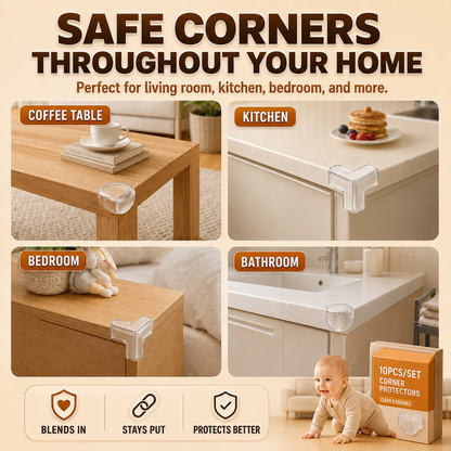 Baby-Proof Every Sharp Corner™ – 10PCS Crystal-Clear Corner Protectors🛡️