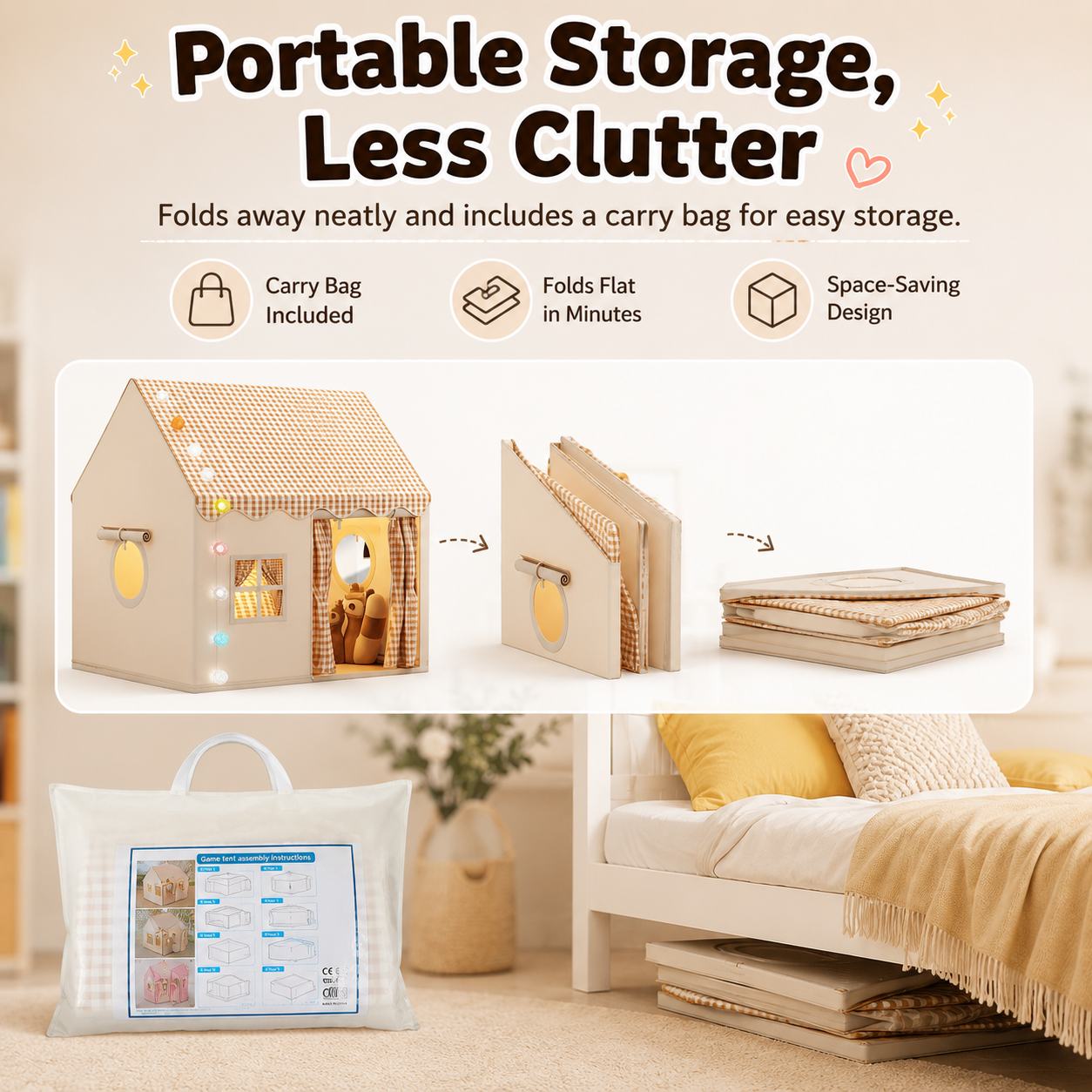 🏡 Kids’ Dream Playhouse Tent | ✨ A Cozy Hideaway for Reading, Playing & Imagination 🎁