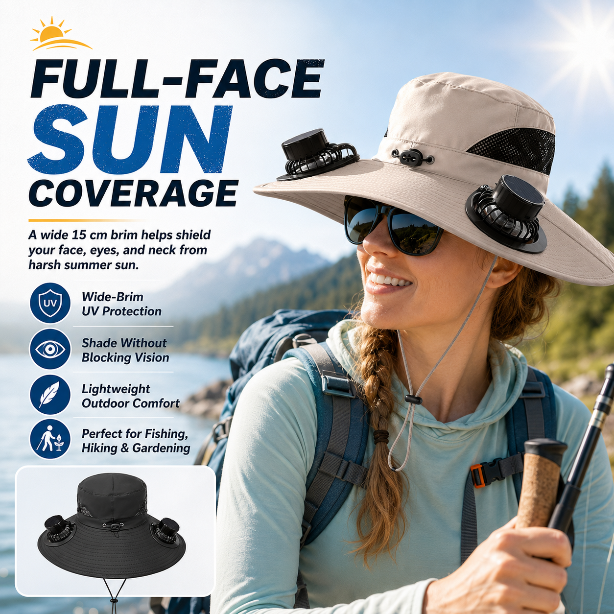 ☀️ SolarBreeze Dual-Fan Sun Hat – Hands-Free Cooling & All-Day Sun Protection 🧊