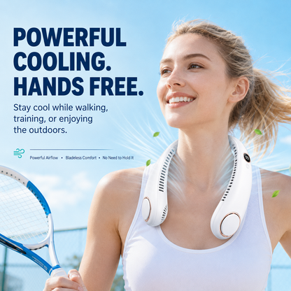 🔥 Hands-Free Portable Neck Fan – Powerful Bladeless Cooling for Summer, Sports & Outdoor Use🧊