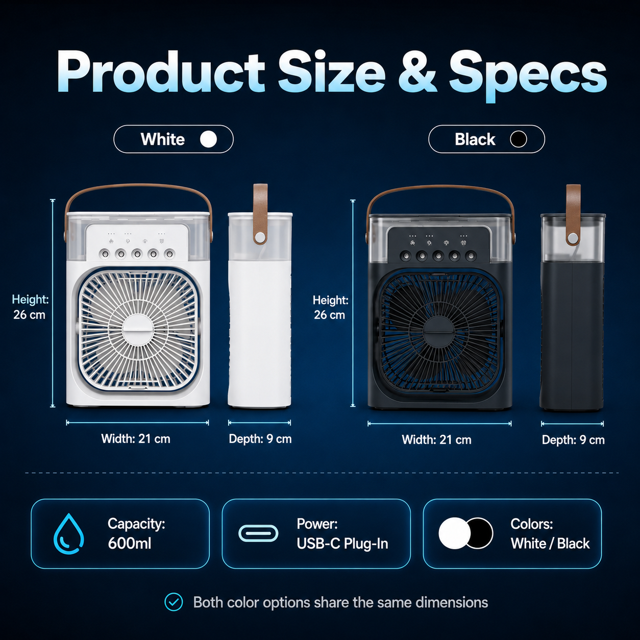 ❄️ 5-Nozzle Cooling Mist Fan — Add Ice, Feel the Chill 💨