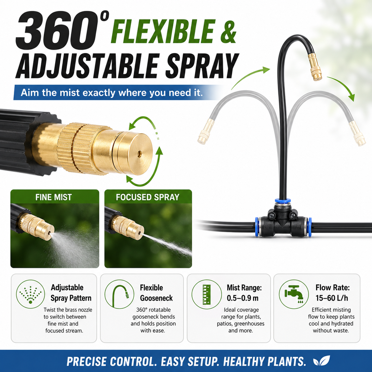 💦 360° Adjustable Garden Misting System 🌿 – Effortless Watering, Wider Coverage & Easy DIY Setup