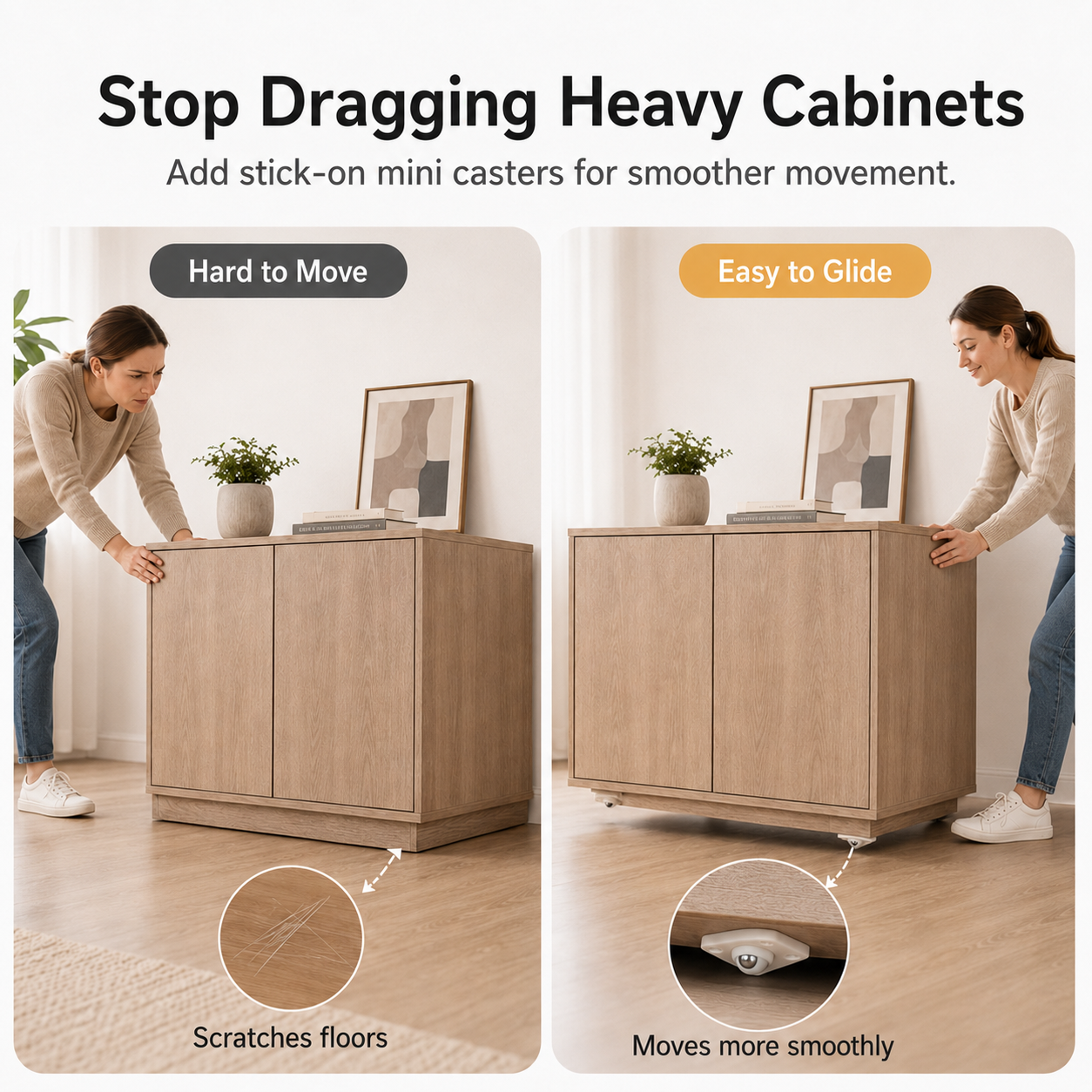 🎁Universal 360° Rotating Self-Adhesive Wheels Set