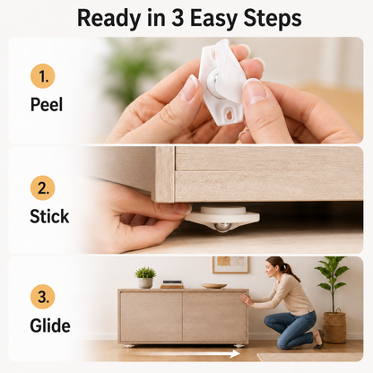 🎁Universal 360° Rotating Self-Adhesive Wheels Set
