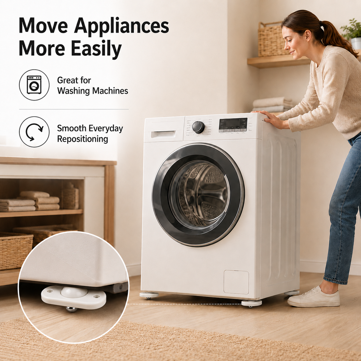 🎁Universal 360° Rotating Self-Adhesive Wheels Set