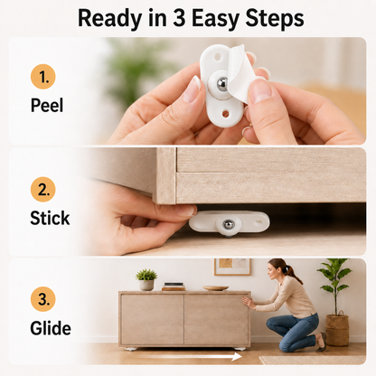 🎁Universal 360° Rotating Self-Adhesive Wheels Set