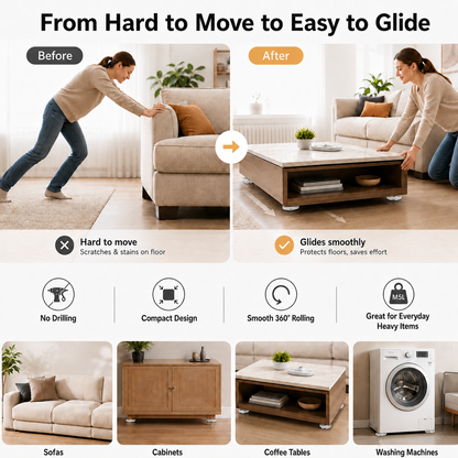 🎁Universal 360° Rotating Self-Adhesive Wheels Set