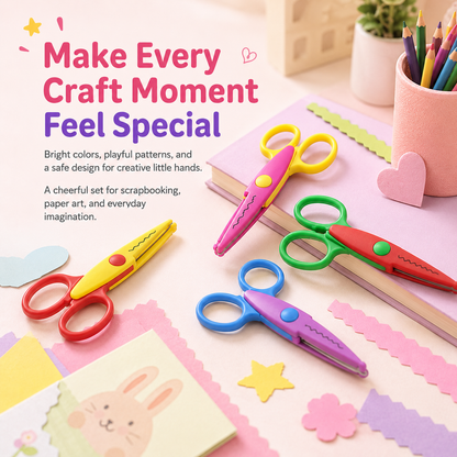 Kids Safety Art Scissors Set for Crafts & Scrapbooking