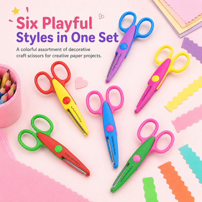 Kids Safety Art Scissors Set for Crafts & Scrapbooking
