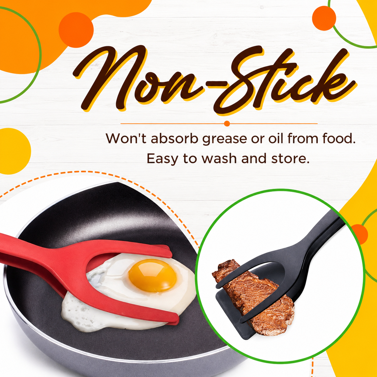 🔥🥩 2-in-1 Spatula Clip – Heat-Resistant Silicone & Non-Slip Handle – Kitchen Cooking Essential