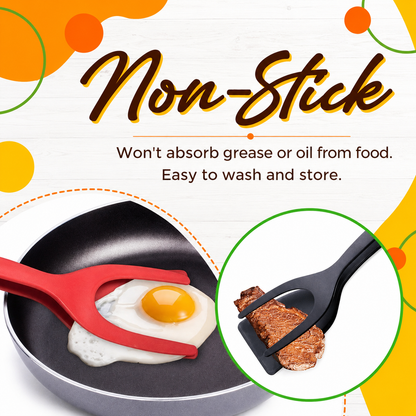 🔥🥩 2-in-1 Spatula Clip – Heat-Resistant Silicone & Non-Slip Handle – Kitchen Cooking Essential