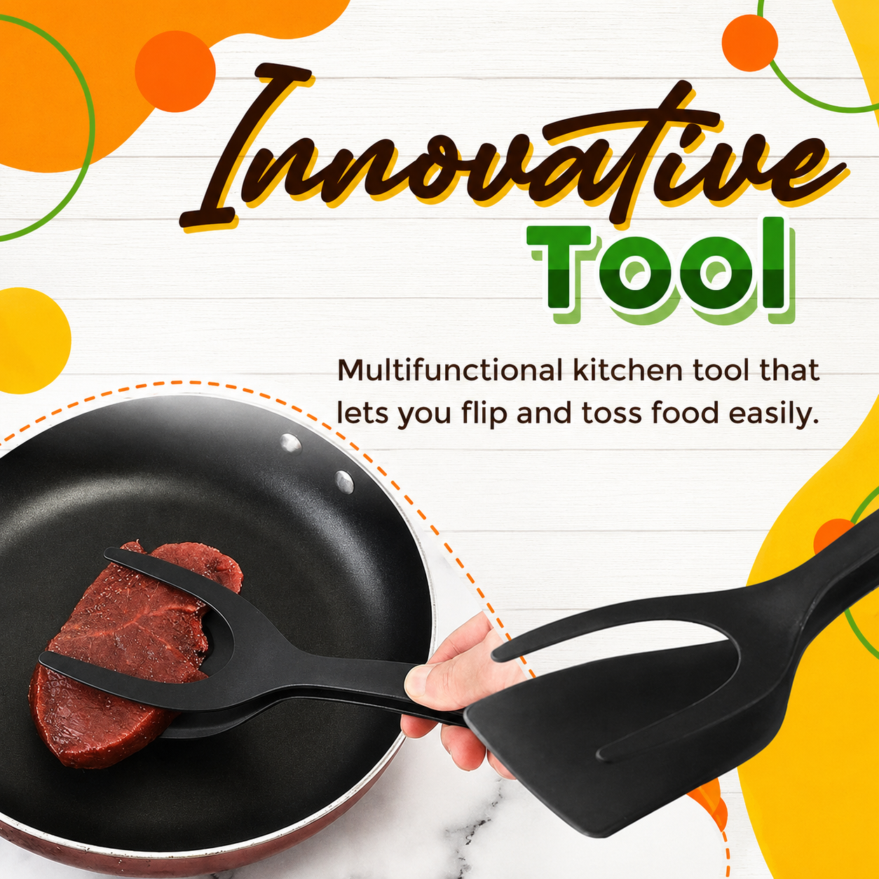🔥🥩 2-in-1 Spatula Clip – Heat-Resistant Silicone & Non-Slip Handle – Kitchen Cooking Essential