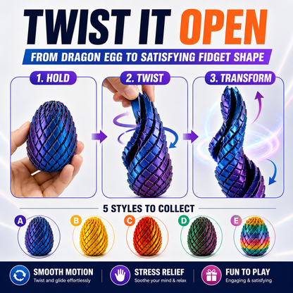 🐉 TwistMorph 3D Dragon Egg — Twist, Transform & Relax in Seconds ✨