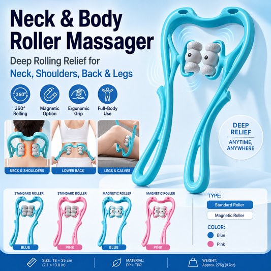 360° Neck & Body Roller Massager – Deep Relief for Neck, Shoulders, Back & Legs💆