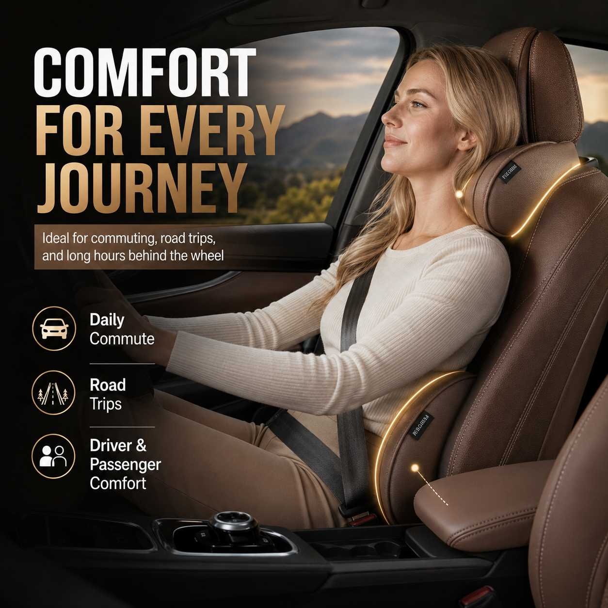 🛋️ Drive in First-Class Comfort — Ergonomic Car Neck & Lumbar Support Pillow Set 🚗