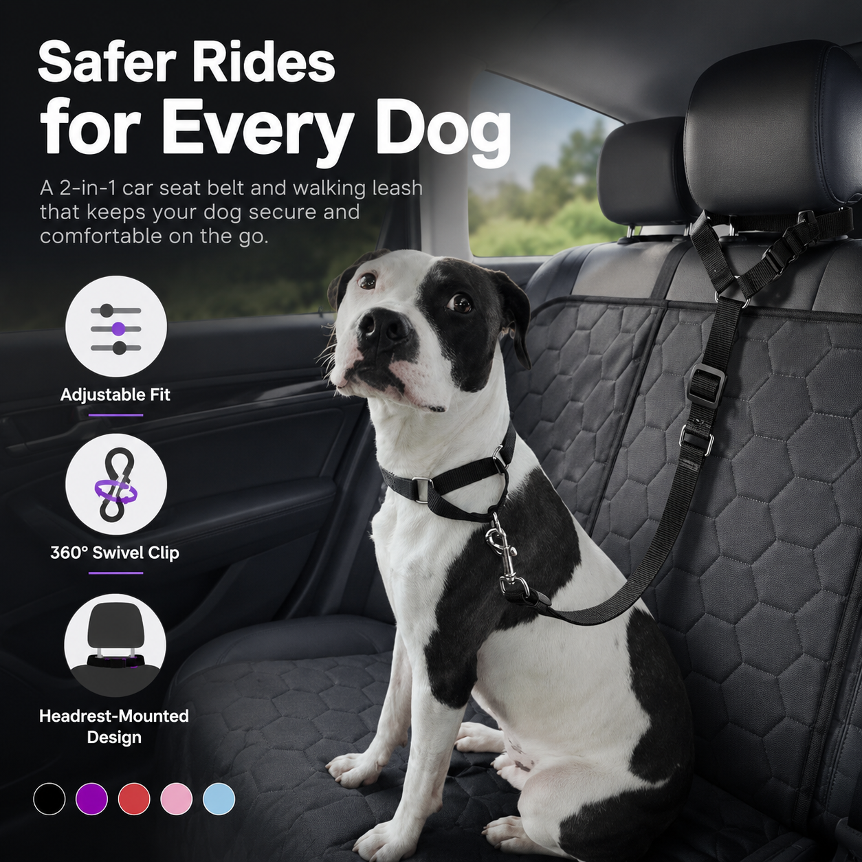 ❤️‍🔥New Hot Selling🔥Buy 2 Get 1 Free🔥 2-in-1 Dog Car Seat Belt & Walking Leash