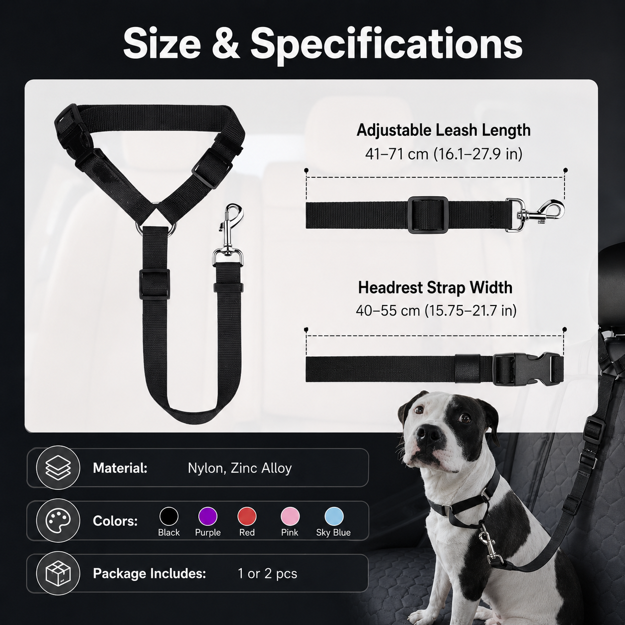 ❤️‍🔥New Hot Selling🔥Buy 2 Get 1 Free🔥 2-in-1 Dog Car Seat Belt & Walking Leash