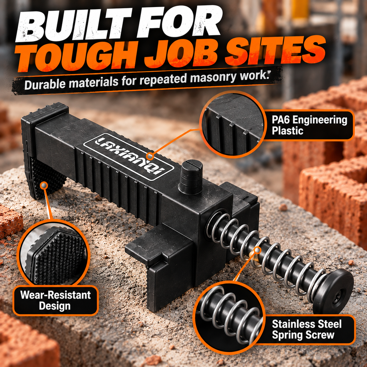 🧱 Adjustable Brick Line Clip – Fast, Precise Masonry Alignment Without Tools 🔧📏