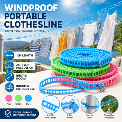 🔥Windproof Non-Slip Clothesline 👔