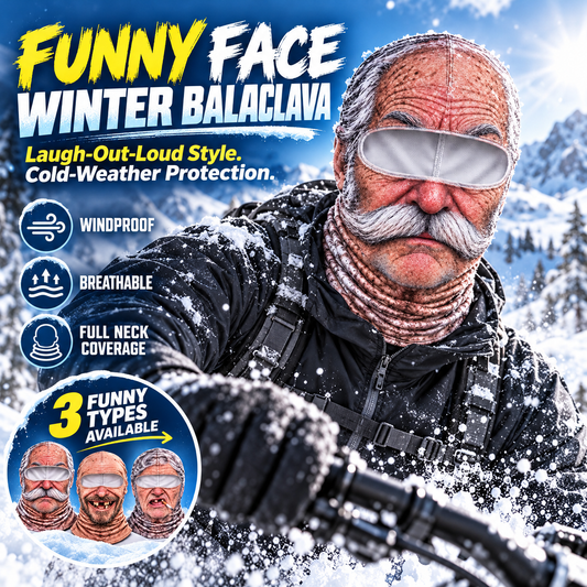 😂 Funny 3D Face Balaclava – Hilarious Winter Ski Mask for Cycling, Skiing & Outdoor Adventures ❄️