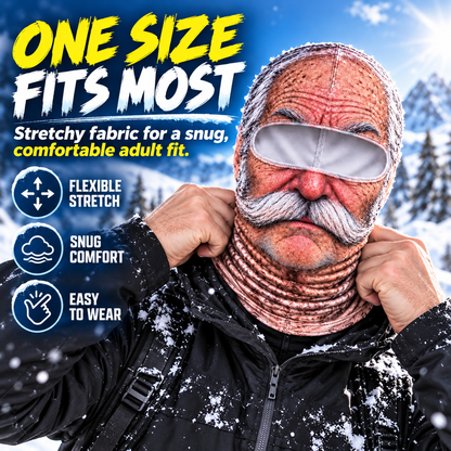 😂 Funny 3D Face Balaclava – Hilarious Winter Ski Mask for Cycling, Skiing & Outdoor Adventures ❄️