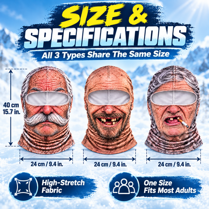 😂 Funny 3D Face Balaclava – Hilarious Winter Ski Mask for Cycling, Skiing & Outdoor Adventures ❄️